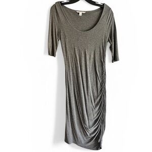 Banana Republic Gray Scoop Neck Ruched Side Midi Dress